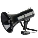 Мощный черный матюгальник с тангентой и аккумулятором CR-86 50W